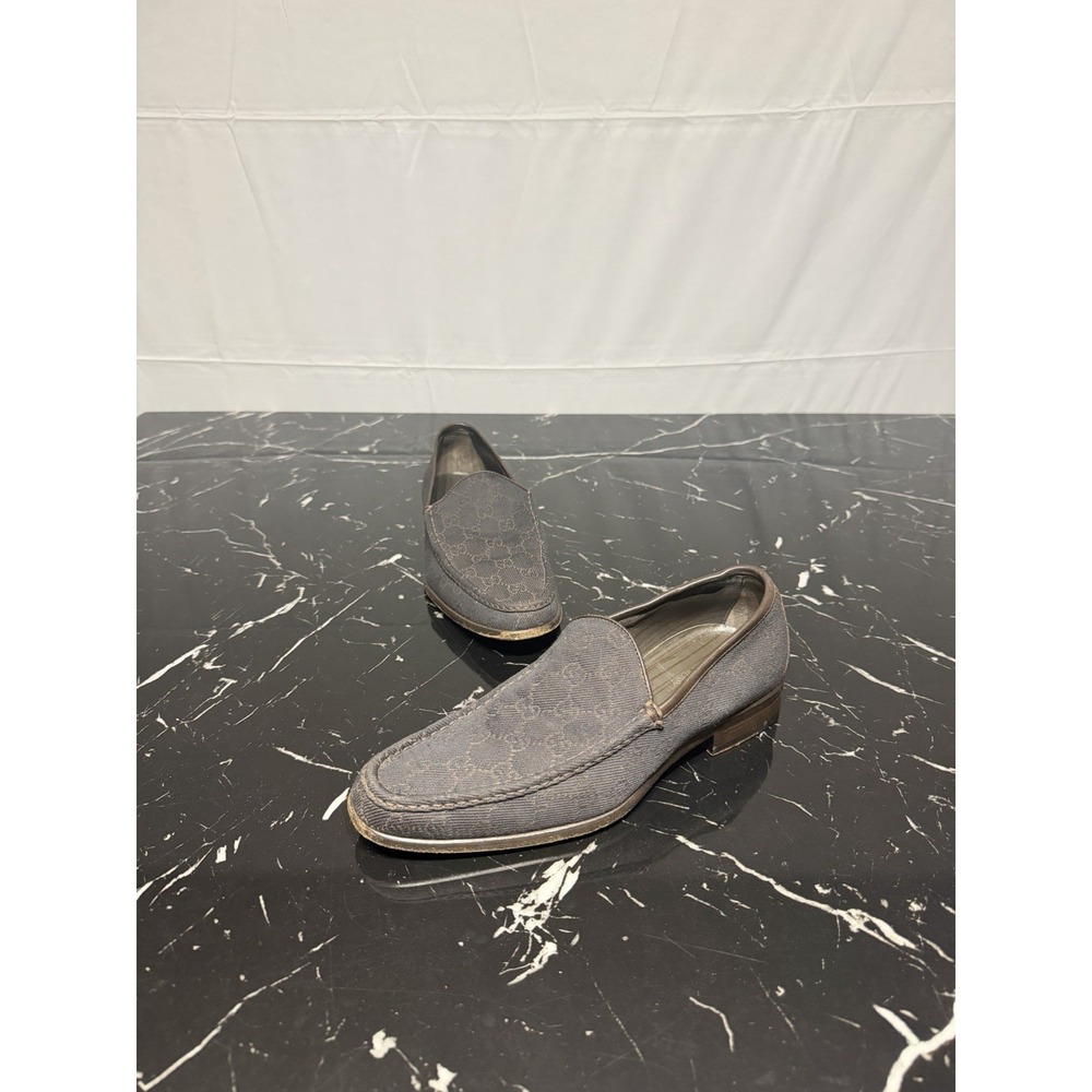Gucci GG Monogram Loafers Shoes Mens Size 8.5 US Brown Vintage Tom Ford Era